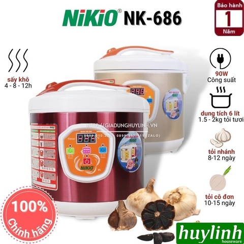 Máy làm tỏi đen Nhật Bản Nikio NK-686 - 6 lít - Model 2019