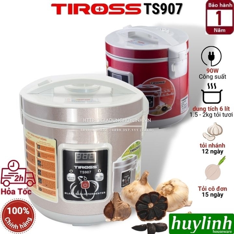 Máy làm tỏi đen Tiross TS907 - 6 lít - Bạc Và Đỏ