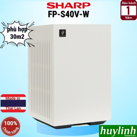 Máy lọc không khí Sharp FP-S40V-W - diện tích 30m2 - tạo ion - lọc bụi mịn hepa - sản xuất Thái Lan