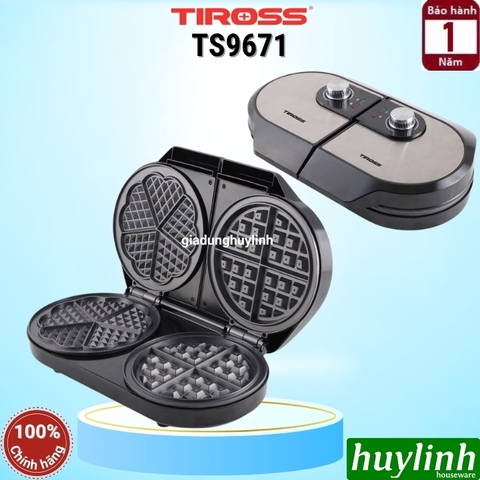 Máy làm - nướng bánh waffle đôi Tiross TS9671