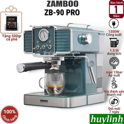 Máy pha cà phê Zamboo ZB-90 Pro - Tặng 500 gram cf [Mẫu mới 2020]