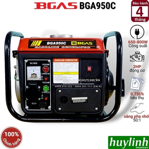 Máy phát điện chạy xăng Bgas BGA950C - 0.8KVA