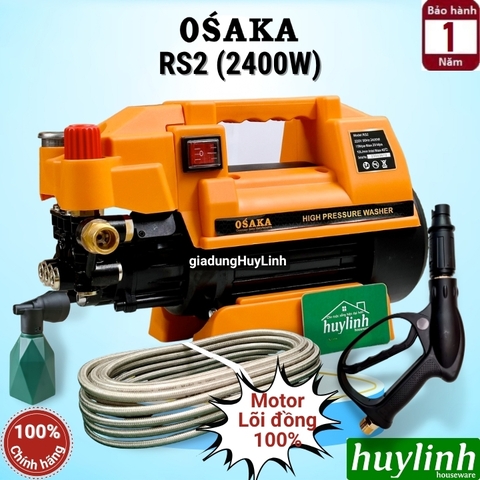 Máy xịt rửa xe chỉnh áp Osaka RS2 - 2400W - motor lõi đồng 100%