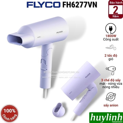 Máy sấy tóc 2 chiều, tạo ion âm Flyco FH6277VN