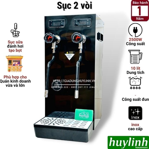 Máy sục sữa - trà áp suất cao 2 vòi sục công suất 2500W