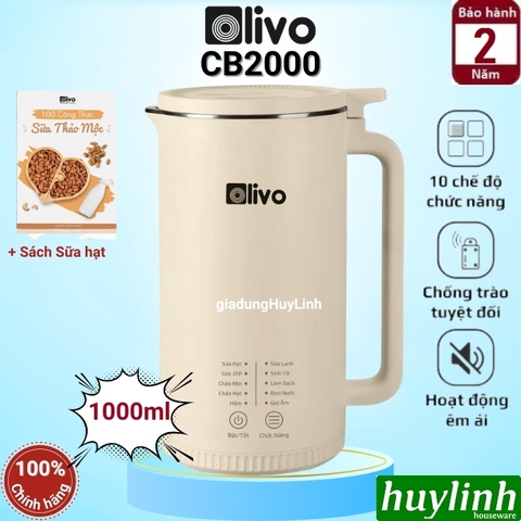 Máy xay nấu sữa hạt mini Olivo CB2000 - Dung tích 1000ml - 10 Chức năng