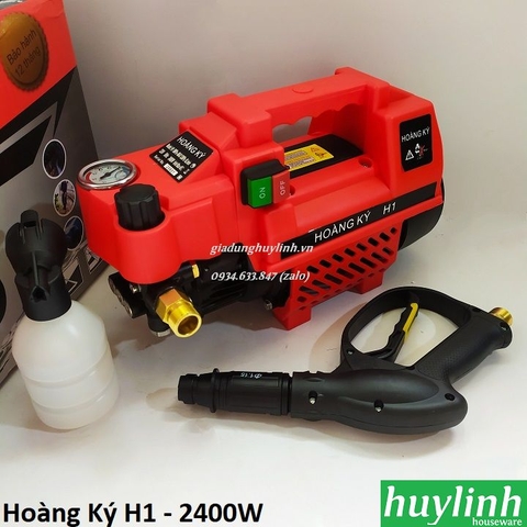 Máy xịt rửa xe Chỉnh Áp Hoàng Ký H1 - 2400W - Tặng béc rửa máy lạnh, điều hòa