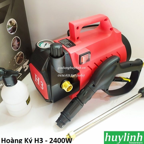 Máy xịt rửa xe Chỉnh Áp Hoàng Ký H3 - 2400W - Tặng béc rửa máy lạnh, điều hòa