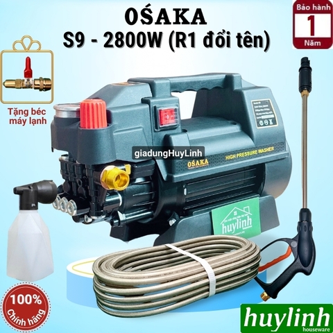 Máy rửa xe chỉnh áp Osaka S9 [R1 đổi tên] - 2800W - Dây 15 mét - tặng béc rửa máy lạnh