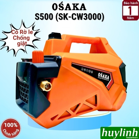 Máy xịt rửa xe chỉnh áp Osaka S500 (SK-CW3000) - 3000W - Có chống giật - motor cảm ứng từ lõi đồng 100%