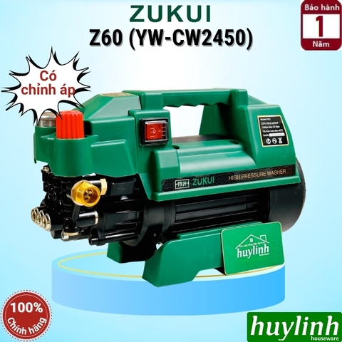 Máy rửa xe chỉnh áp Zukui Z60 (YW-CW2450) - 2400W - Motor từ - Tặng Thân nối súng