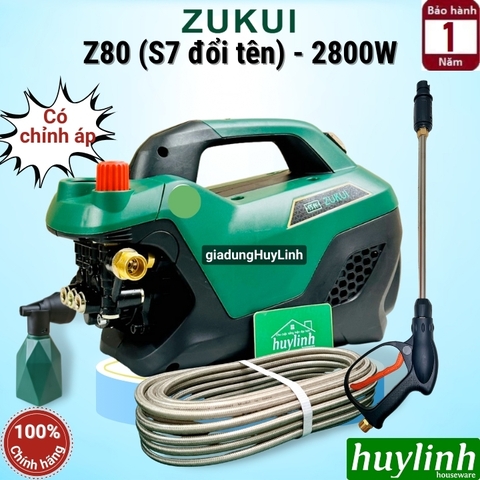 Máy xịt rửa xe chỉnh áp Zukui Z80 (Tên cũ S7) - 2800W - Motor cảm ứng từ