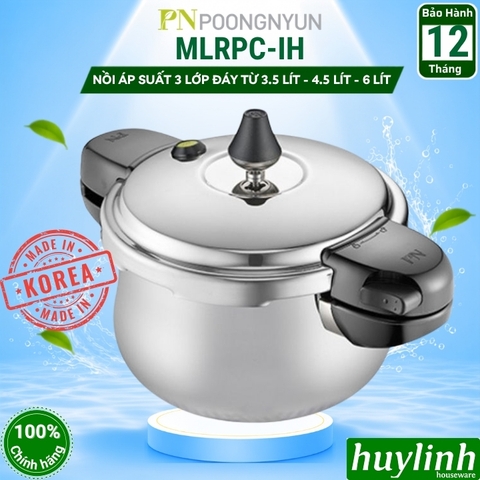 Nồi áp suất inox đáy từ PoongNyun MLRPC-06(IH) - MLRPC-08(IH) - MLRPC-10(IH) - 3.5 lít - 4.5 lít - 6 lít - Sản xuất tại Hàn Quốc