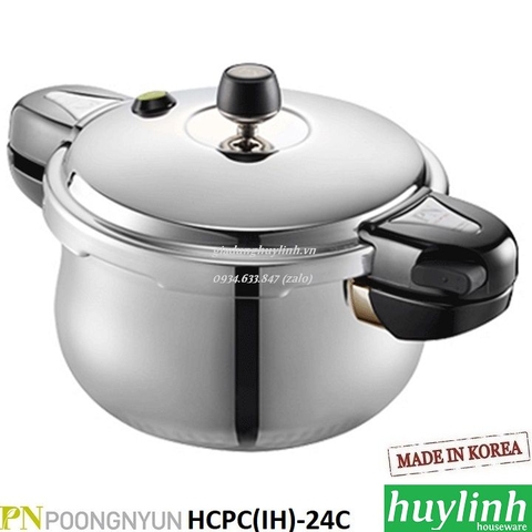 Nồi áp suất Inox đáy từ PoongNyun HCPC(IH)-24C - 6 lít - Made in Hàn Quốc