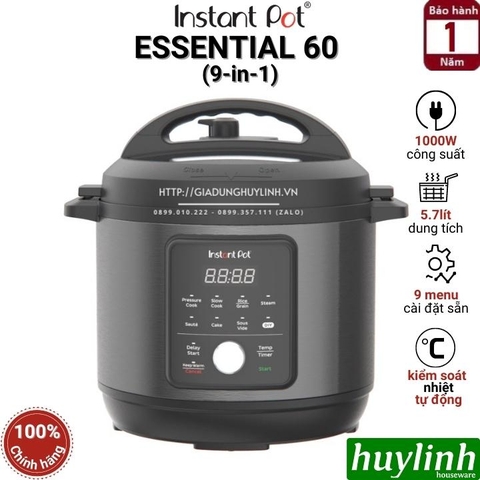 Nồi áp suất điện tử đa năng Instant POT ESSENTIAL 60 - 9-in-1 - 5.7 lít