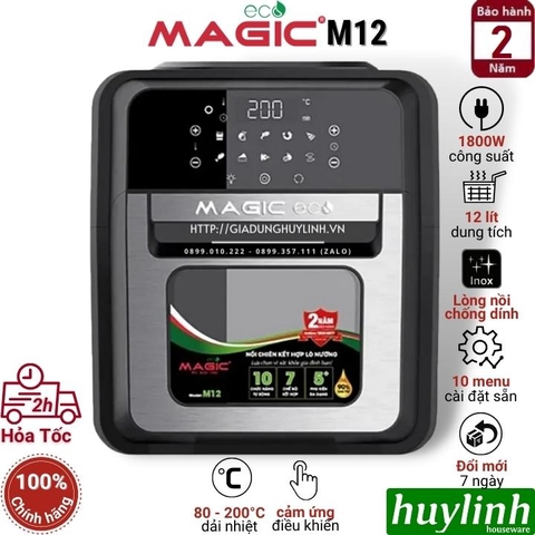 Nồi chiên không dầu điện tử Magic ECO M12 - 12 lít