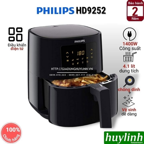 Nồi chiên không dầu điện tử Philips HD9252/90 - 4.1 lít - Chính hãng