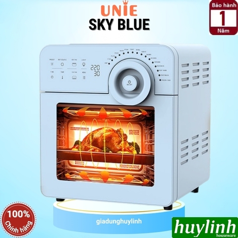 Nồi chiên không dầu Unie Sky Blue - 14.5 lít - Tặng xịt dầu + kẹp gắp