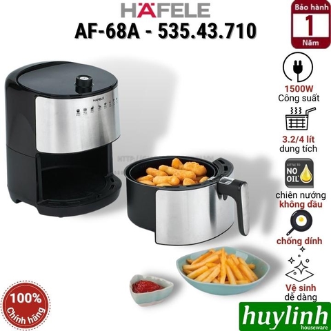 Nồi chiên không dầu điện tử Hafele AF-68A - 3.2 lít - 1500W - 8 chương trình - 535.43.710 - Hàng chính hãng