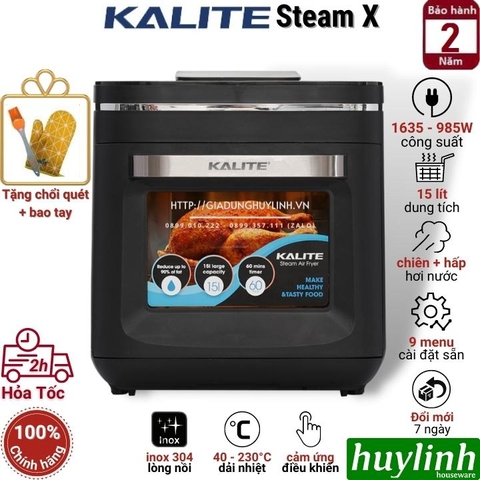 Nồi chiên không dầu hấp hơi nước Kalite Steam X - 15 lít