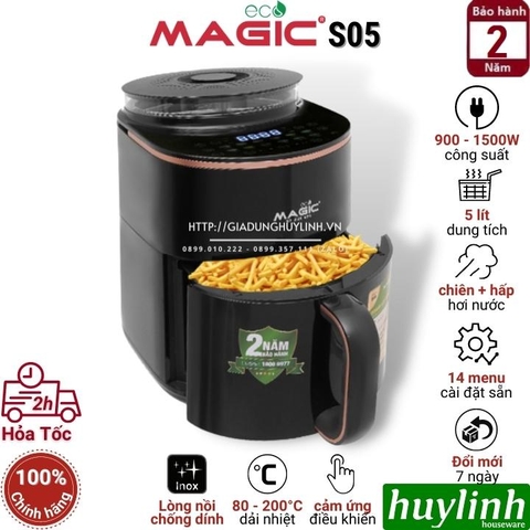 Nồi chiên - hấp hơi nước Magic ECO S05 - 5 lít