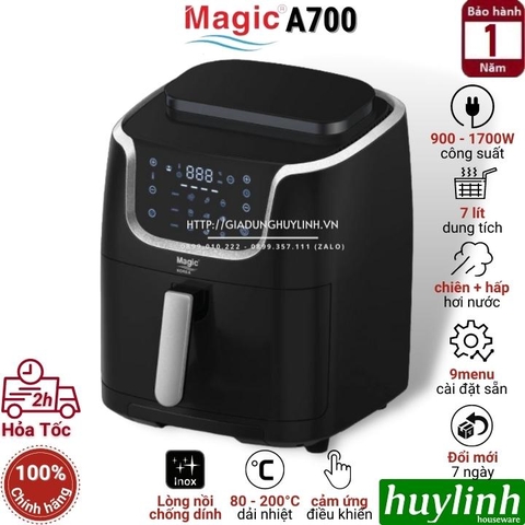 Nồi chiên không dầu - hấp hơi nước Magic Korea A700 - 7 lít