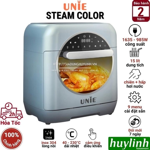 Nồi chiên không dầu hấp hơi nước Unie Steam Color - 15 lít - 9 chức năng