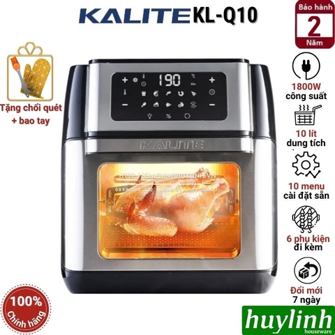 Nồi chiên không dầu điện tử Kalite KL-Q10 - 10 lít - Tặng bao tay + chổi quét