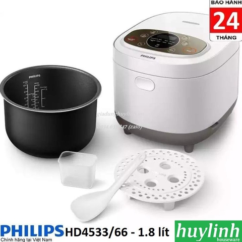 Nồi cơm điện tử Philips HD4533 - 1.8 lít - Fuzzy Logic - Hàng chính hãng