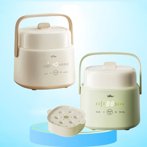 Nồi nấu chậm - chưng yến - nấu cách thuỷ Bear SC-4H10E - 1 lít - 7 chức năng - kèm xửng hấp