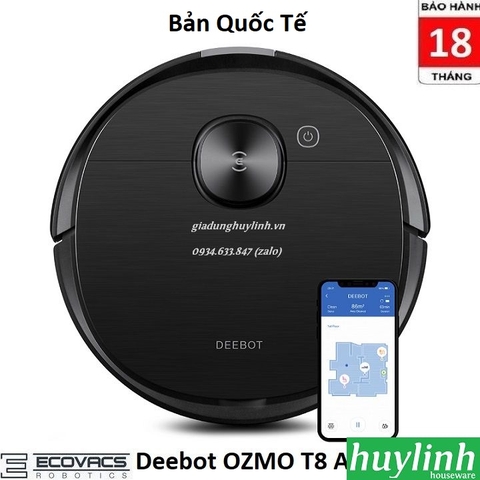 Robot hút bụi lau nhà Ecovacs Deebot OZMO T8 AIVI [DBX11-11] - Quốc Tế - Chính hãng