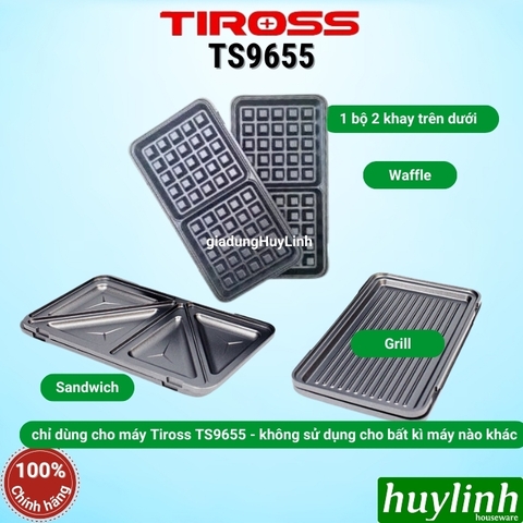 Khay nướng bánh cho máy Tiross TS9655 - Khay grill - khay sandwich - khay waffle