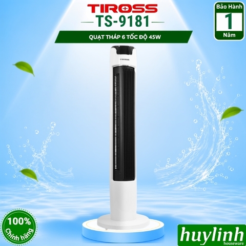 Quạt tháp Tiross TS9181 - Có remote - 45W - 6 tốc độ gió