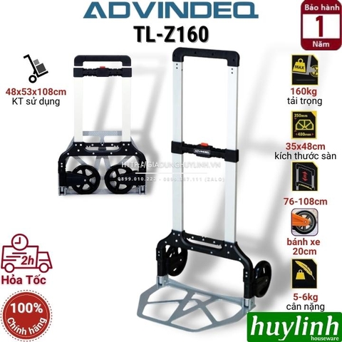 Xe đẩy hàng 2 bánh gấp gọn Advindeq TL-Z160 - tải trọng 160kg