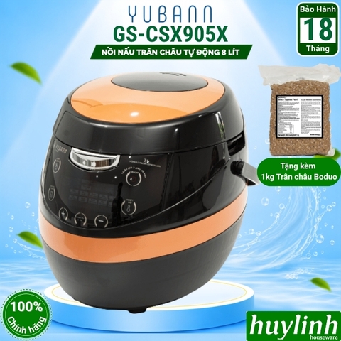 Nồi nấu trân châu tự động đa năng Yubann GS-CSX905X - 8 lít - Tặng 1kg trân châu Boduo