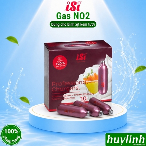 Gas N2O ISI sử dụng cho bình xịt kem tươi - 10 viên / hộp - Sản xuất tại Áo