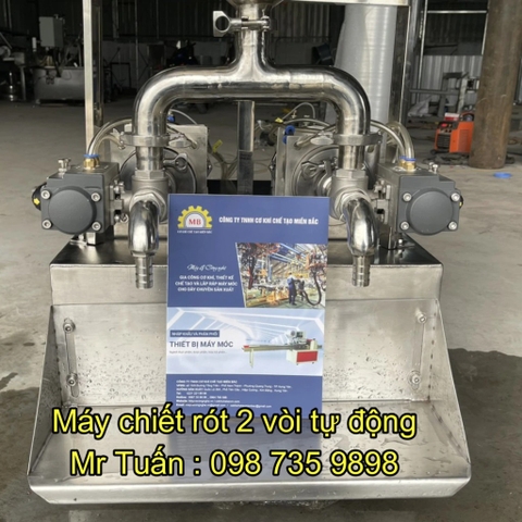 Máy chiết rót dung dịch 2 vòi bán tự động