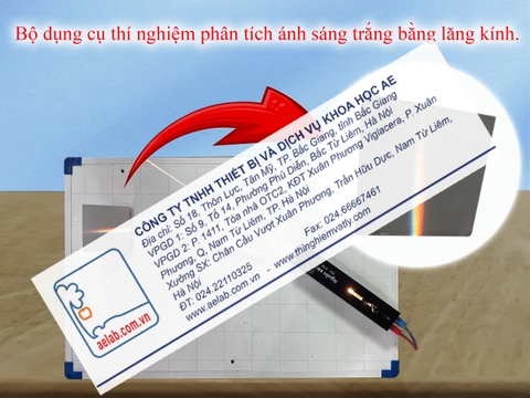 Bộ dụng cụ thí nghiệm phân tích ánh sáng trắng bằng lăng kính.