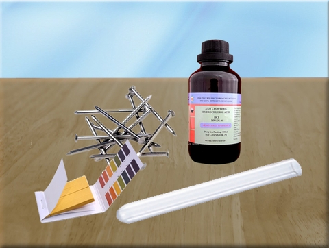 Bộ dụng cụ và hóa chất Thí nghiệm của hydrochloric acid