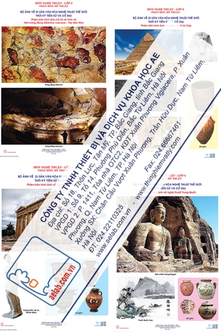 Bộ tranh/ ảnh về di sản văn hóa nghệ thuật thế giới thời kì Tiền sử và Cổ đại (Tranh giấy)