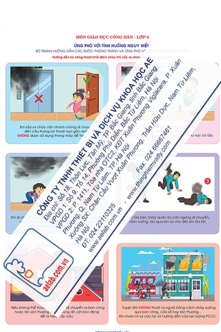 Bộ tranh hướng dẫn phòng tránh và ứng phó với các tình huống nguy hiểm (Tranh giấy)