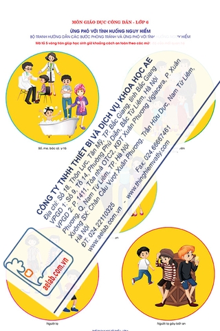 Bộ tranh hướng dẫn phòng tránh và ứng phó với các tình huống nguy hiểm (Tranh giấy)