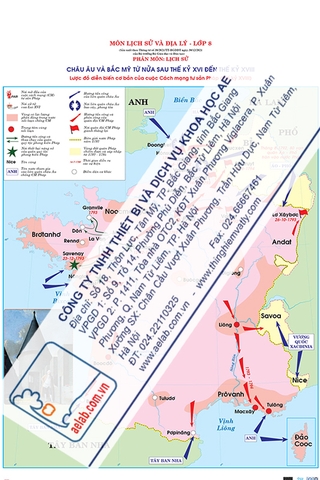 Lược đồ diễn biến cơ bản của cuộc cách mạng tư sản Pháp (thế kỉ XVIII) (Tranh giấy)