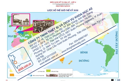 Lược đồ thế giới thế kỉ XVIII (Tranh giấy)