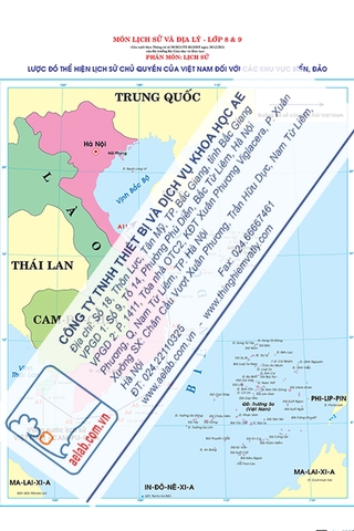 Lược đồ thể hiện lịch sử chủ quyền của Việt Nam đối với các khu vực biển, đảo (Tranh giấy)