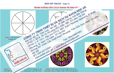 Tranh hướng dẫn cách trang trí hình tròn ( dùng cho lớp 12 )