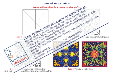 Tranh hướng dẫn cách trang trí hình vuông