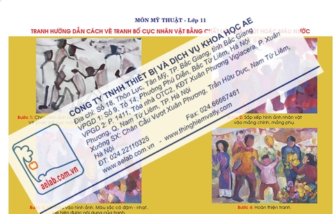 Tranh hướng dẫn cách vẽ tranh bố cục nhân vật bằng chất liệu màu bột hoặc màu nước ( Bố cục tranh nhân vật )