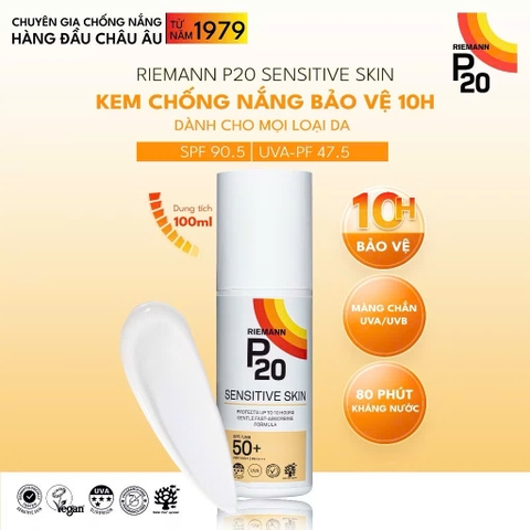 Riemann P20 Kem chống nắng Sensitive Skin SPF50+ PA++++ 100ml