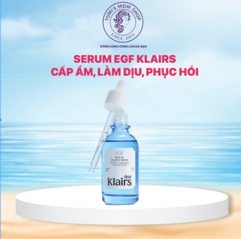 Tinh chất Dear Klairs EGF Hyaluronic Acid cấp ẩm, làm dịu, phục hồi da EGF Blue AC Calming Serum 50g